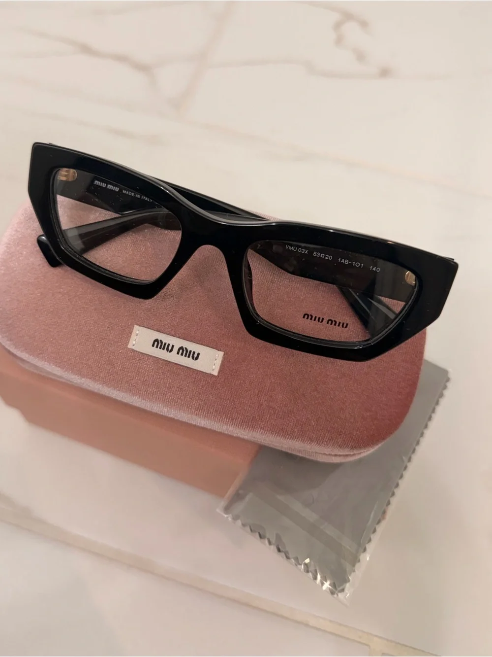 NEW - Miu Miu Black Angular Cat-Eye MU 03XV
